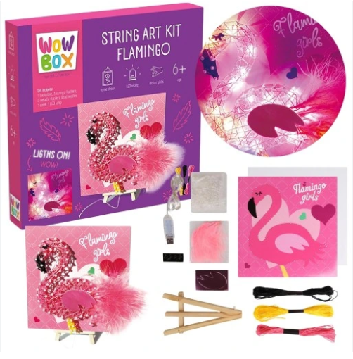 wow box nitková sada na 3d obraz plameniak